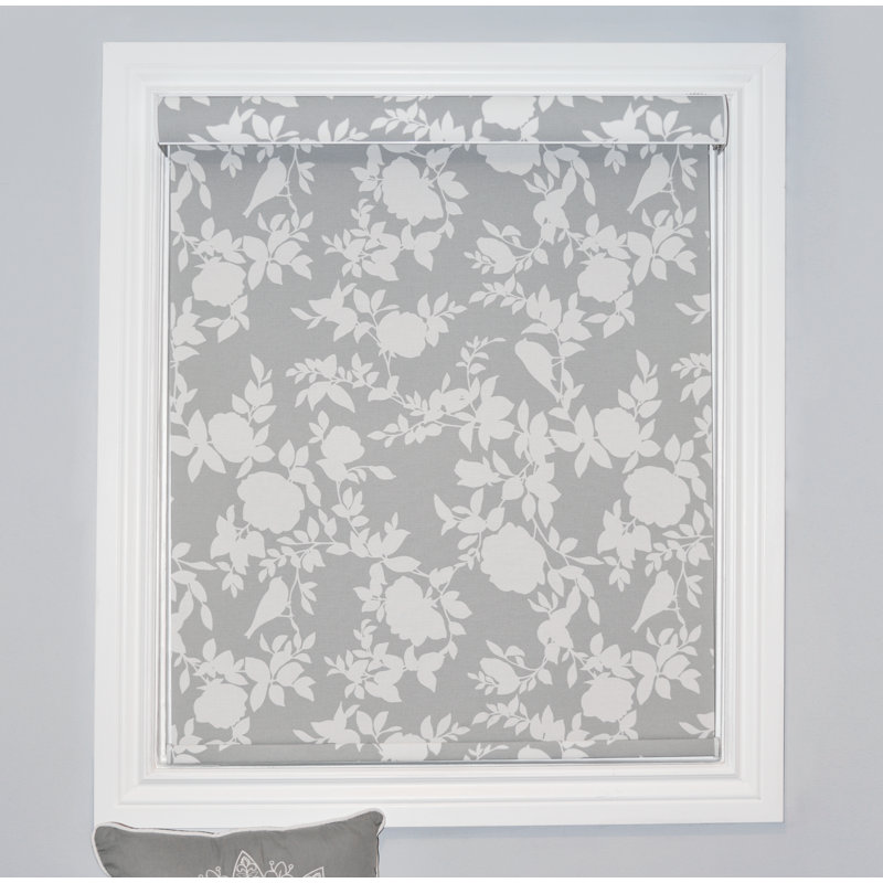 Rideau roulant semi-transparent à imprimé floral, L 71 po x L 72 po, Tawny, Sans fil