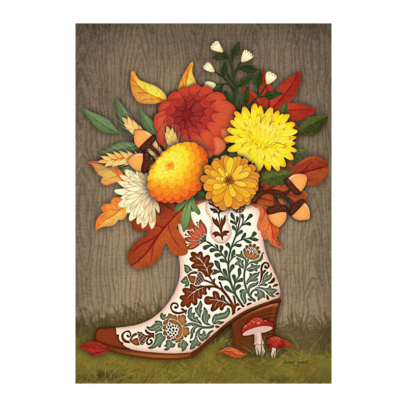 Botte fleurie en suède drapeau de jardin