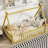 Tent-Shaped Floor Bed,Teepee Bed With Guardrails,Slats-1889085509