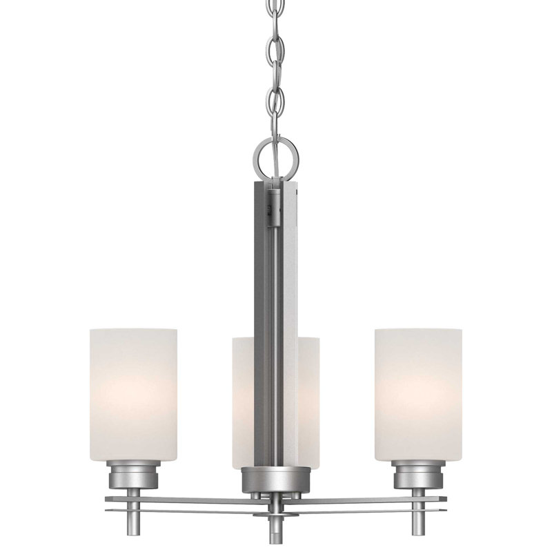 Mini-lustre suspendu en nickel 3 lumières Carena