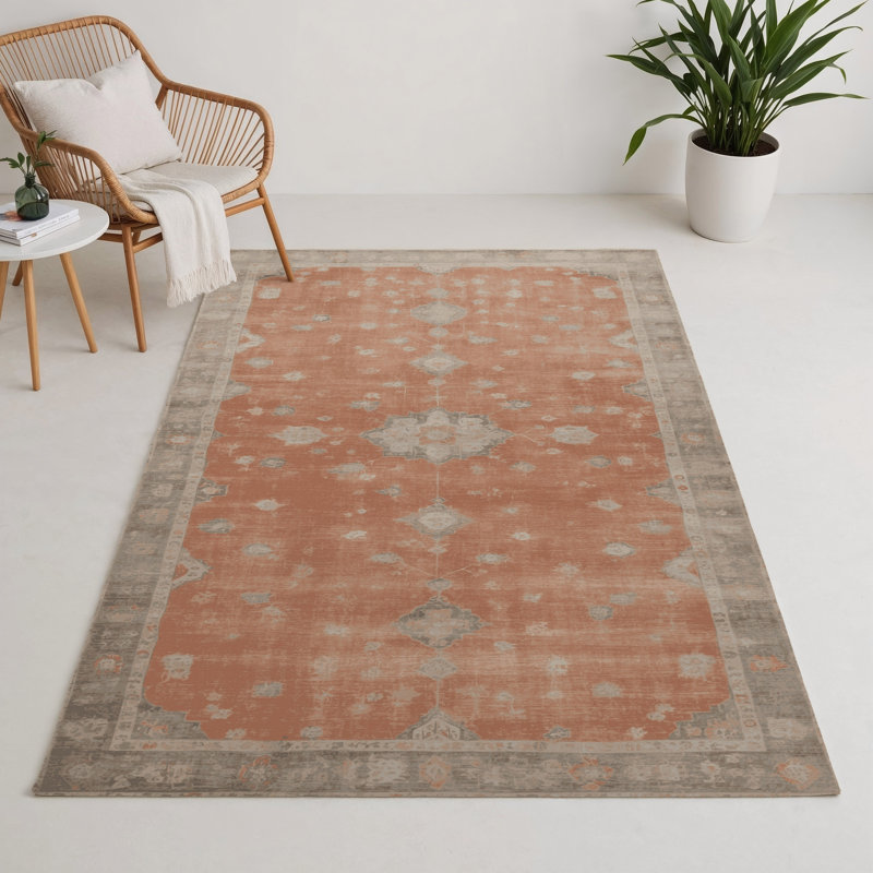 Tapis intérieur et extérieur brun Overdyed