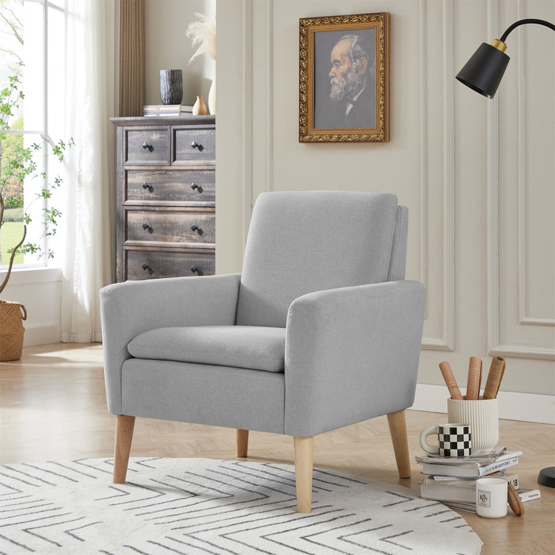 Fauteuil d'appoint Joevani 28,74, Lin clair 100% gris clair