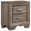 Table de chevet rectangulaire lavée à 2 tiroirs taupe