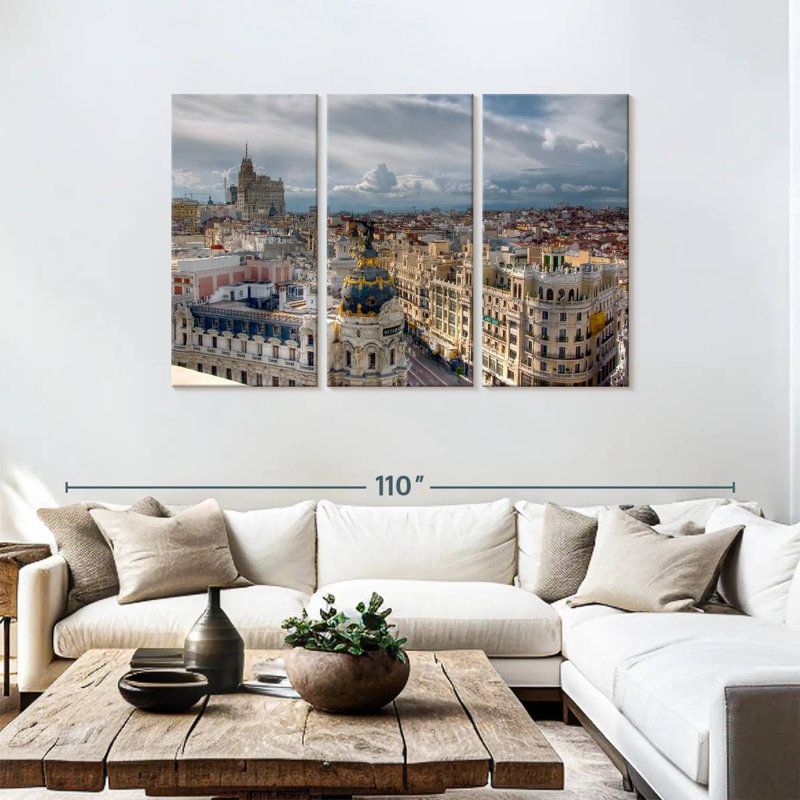 Sireci Madrid Skyline Over Gran Via, 48" H x 74" W