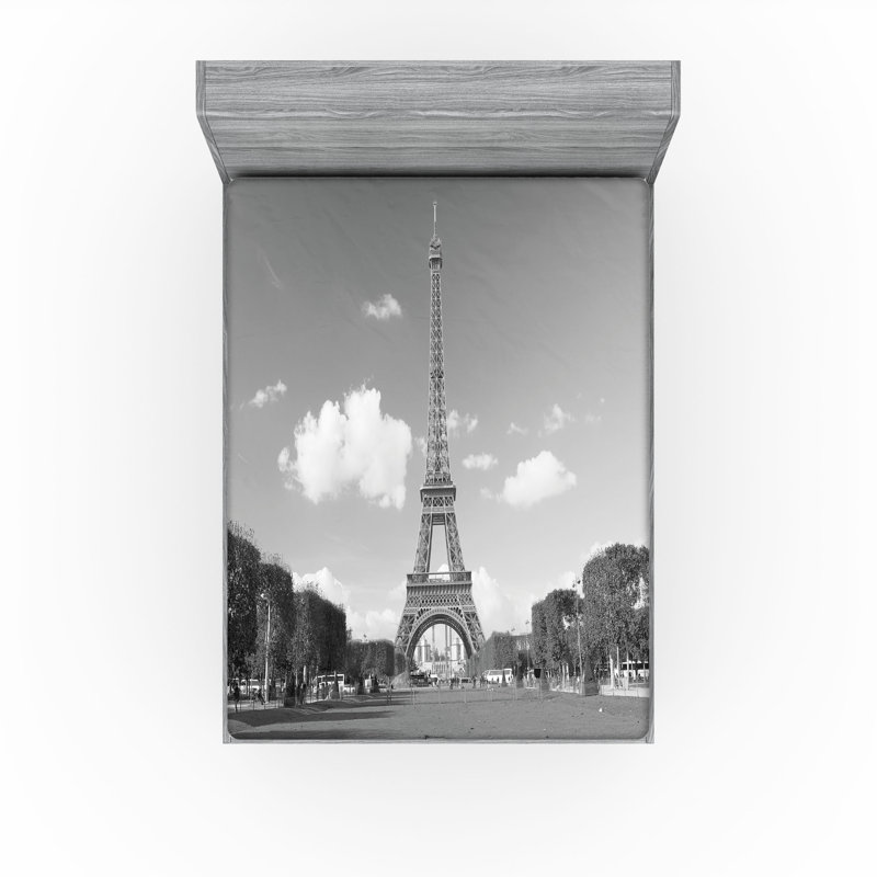 Drap-housse Tour Eiffel Ambesonne, Ensemble de draps pour très grand lit