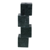 Modern Geometric Stacked Marble Taper Candle Holder - Contemporary Stone Decorative Accent for Home Decor and Tabletop Styling.