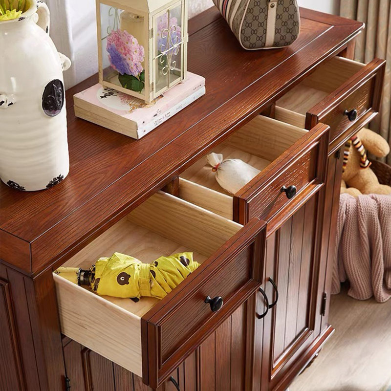 Banc de rangement pour chaussures en bois massif brun noisette