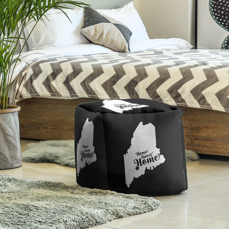 Repose-pieds à cubes maine augusta the home, Noir