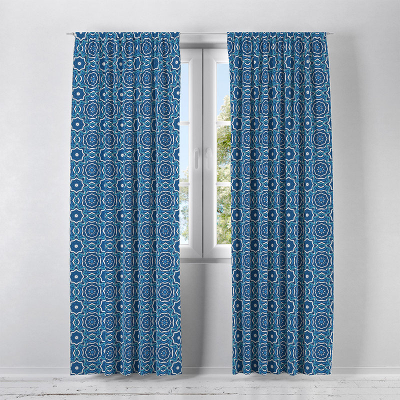 Panneaux de rideaux géométriques semi-transparents, L 20 po x L 52 po