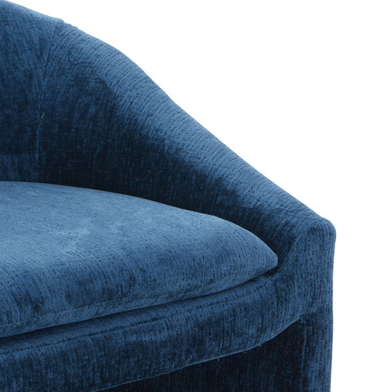 Kagan Chenille Counter Stool, Bar Stool (30.7" Seat Height), Navy
