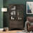 52.17"H Glass Door Display Case Storage Cabinet With 2 Drawers And Adjustable Shelf-123032005