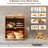 Roll Top Bread Box ,Double Layer Vintage Wooden Breadbox With Window,Retro Brown