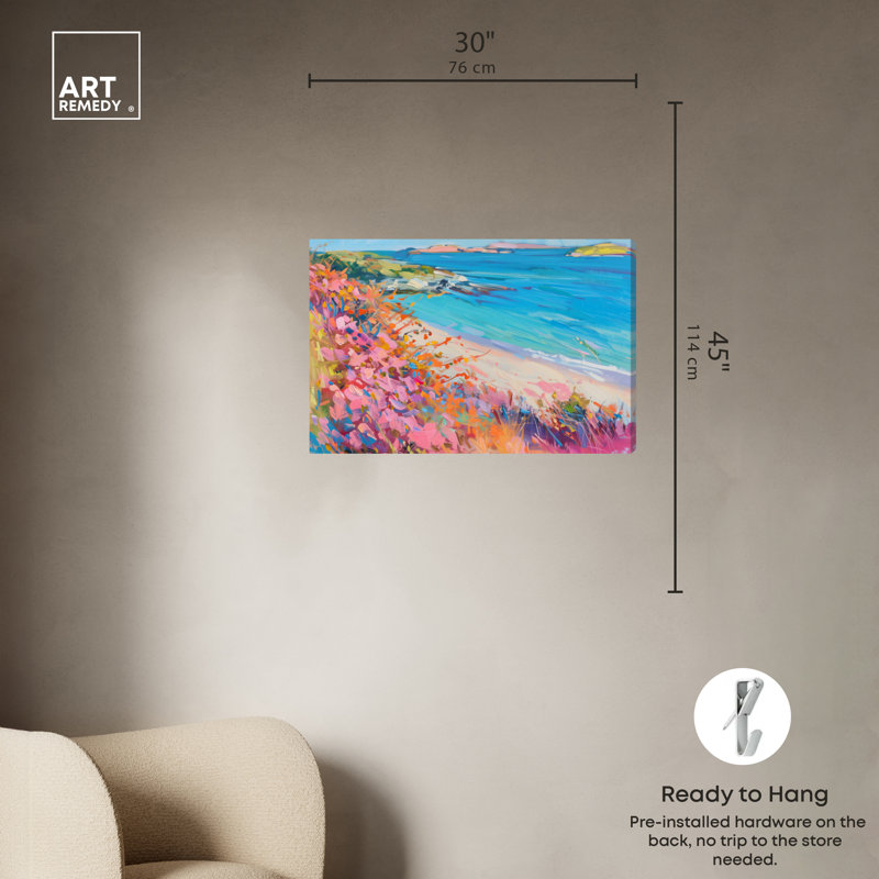 Art mural côtier coloré par Art Remedy, Toile tendue, H 45 po x l 30 po