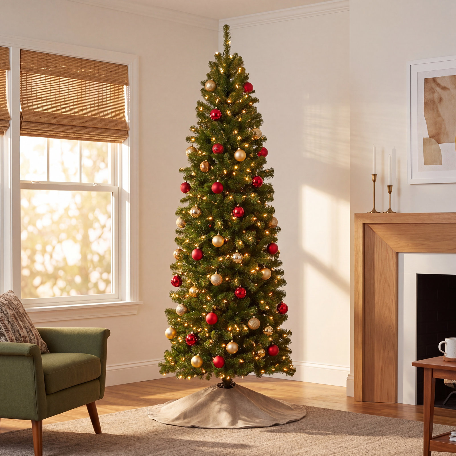Pre-Lit Spruce Christmas Tree, 6.5'