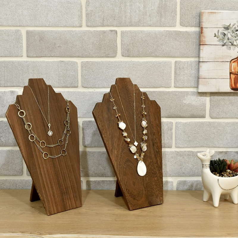 2 pièces chevalet présentoir à collier en bois léger