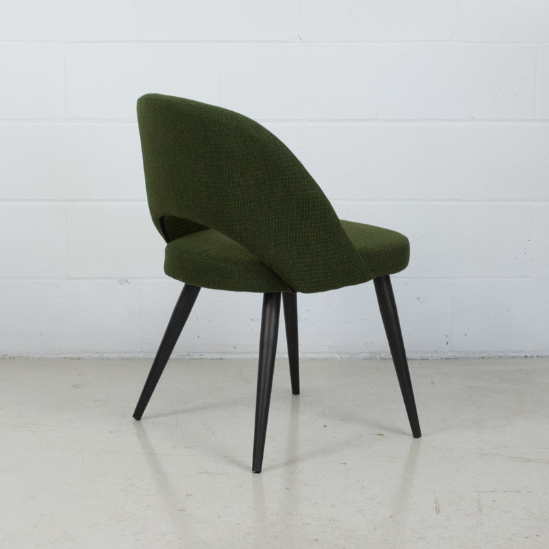 Chaise d'appoint en tissu Albeiro, Vert pin, Noir