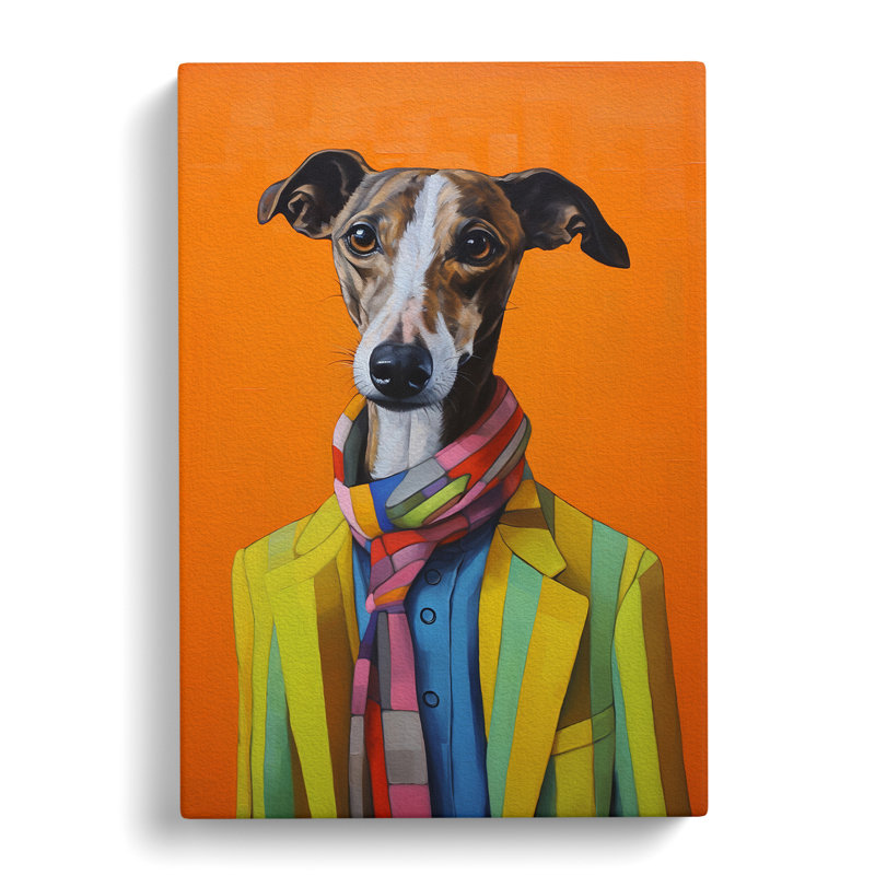 Whippet Contemporary - Print, 60cm H x 40cm W x 3cm D