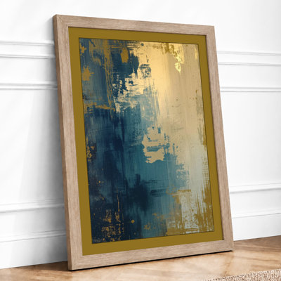 Teal Depths Abstract - Framed Print