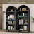 73.6" Arched Metal Storage Display Cabinet with Adjustable Shelves and Glass Doors-996124325
