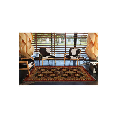 Tapis noir lavable à motif floral noir