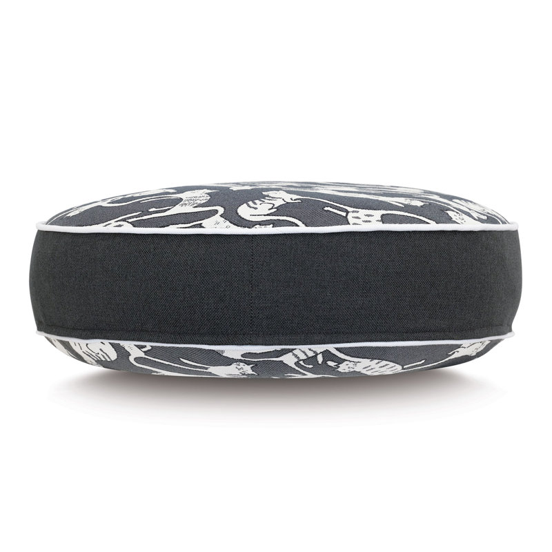 Pets Circular Pillow Cover & Insert, Ivory/Black