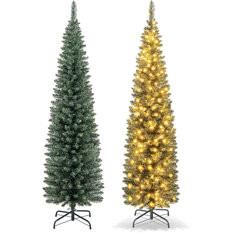 Lighted Artificial Pine Christmas Tree, 180cm H
