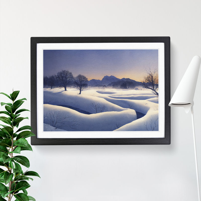 Winter Mountain Landscape Vol.3 - Framed Print, Black Framed, 25cm H x 34cm W x 2cm D