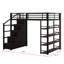 Metal Loft Bed With Storage Shelves
