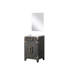18 po P Meuble-lavabo simple en chêne noir de 20 W, comptoir en acrylique, miroir, largeur de rangement et de fermeture en douceur, comptoir, capacité fermée