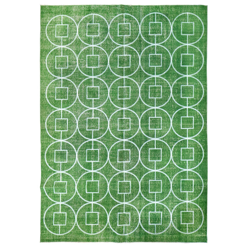 Tapis unique émeraude / argenté de 6 pi 11 po x 9 pi 11 po Overdye