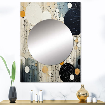 Manokwari - monochrome Medley III - miroir mural unique à collage abstrait, miroir noir, impression d'art en métal