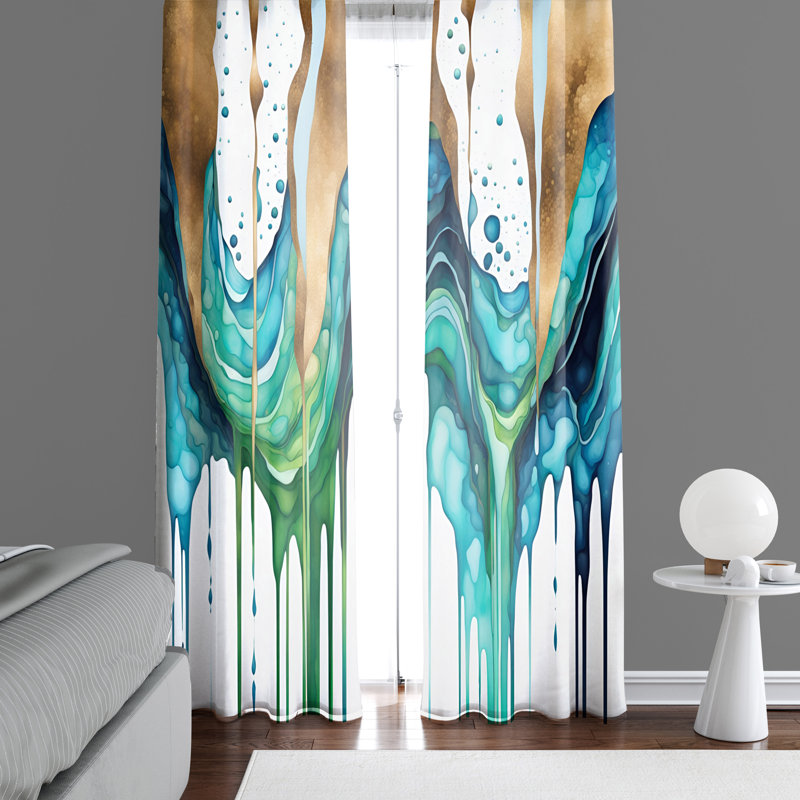 Paire de rideaux semi-transparents en polyester Emberlin, L 56 po x L 78 po