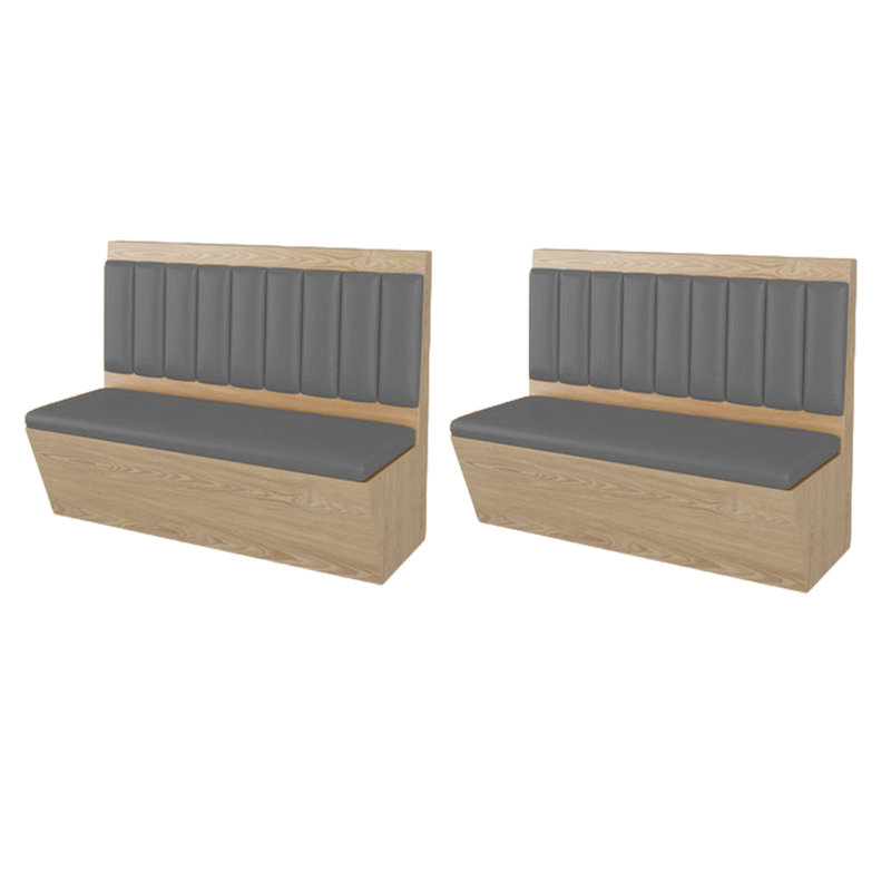 Banc rembourré en similicuir Simple Cafe, Gris