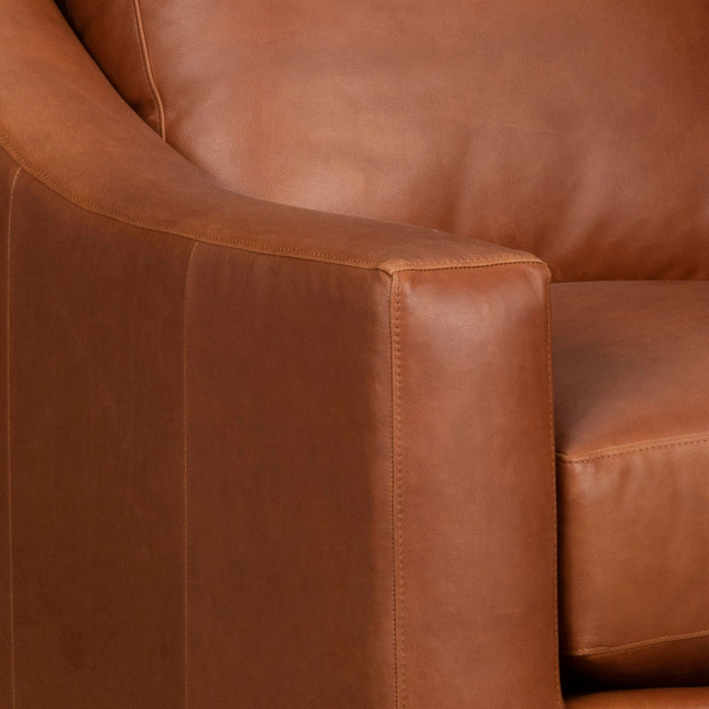 Cranbrook Upholstered 78'' Sofa, Bruno Canyon Genuine Leather