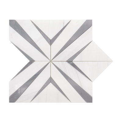 Aphrodite Light Gray Diamond Pattern 12-In X 12-In Polished Waterjet Mosaic Floor And Wall Tile(1-Sq. Ft/ Piece)