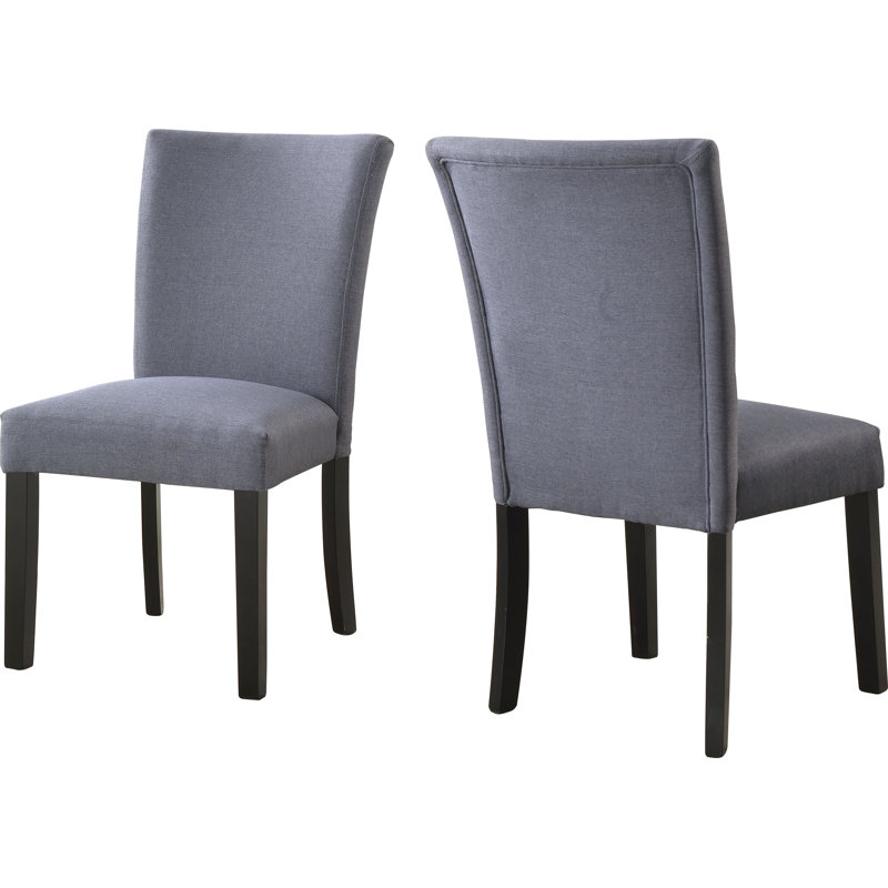Myrtille 20'' H Linen Upholstered Side Chair, Grey, Black