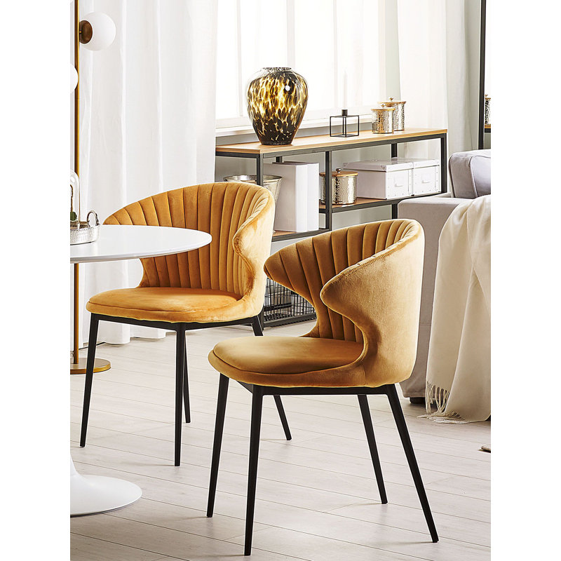 Glasper Upholstered Dining Chair, Yellow