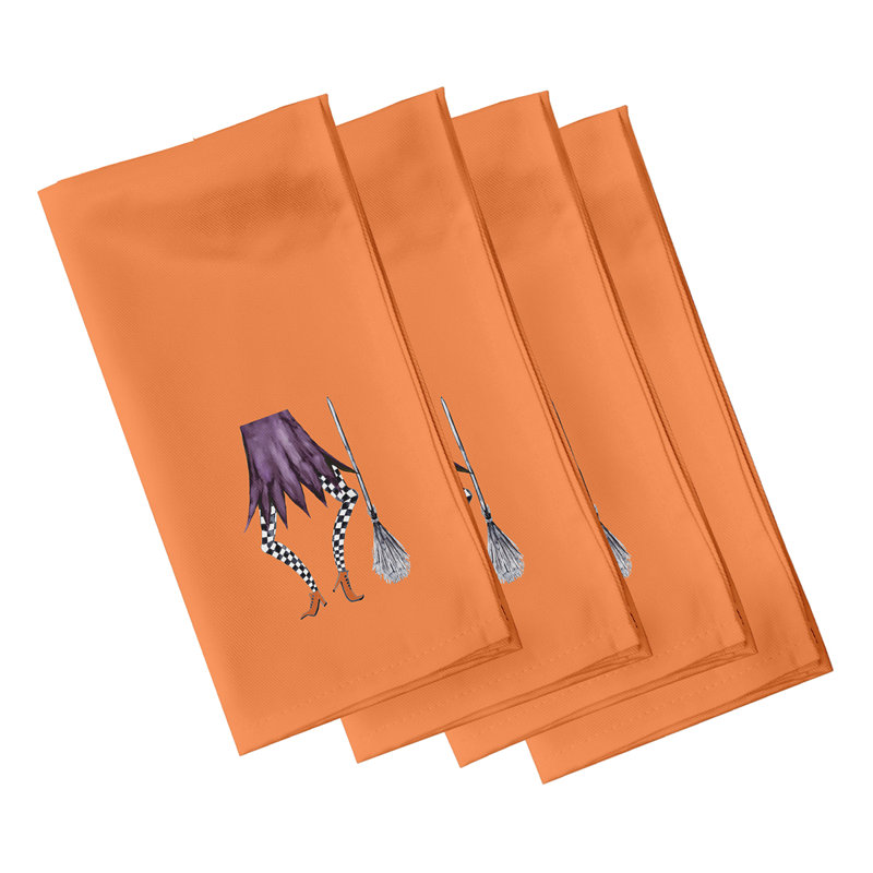 Warnke Polyester No Pattern Square Napkin, Orange