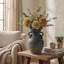 Vase en terre cuite de 32 cm (12,6 po) avec poignées à double anneau, vase de table antique foncé-594313299