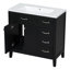 Meuble-lavabo simple 35,98 po avec plateau en céramique Makiya-1246983021