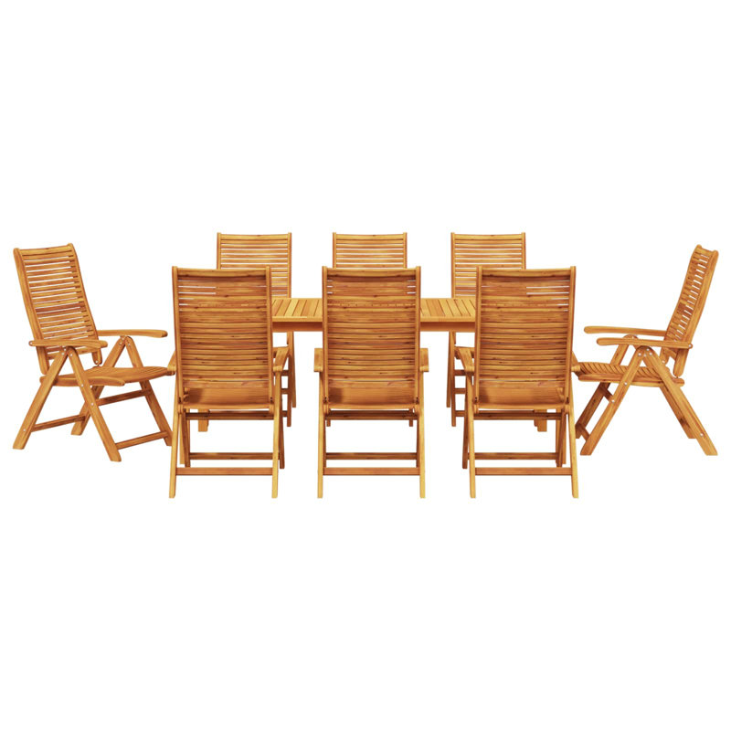 Patio Dining Set with, 74cm H x 200cm W x 100cm D, 8