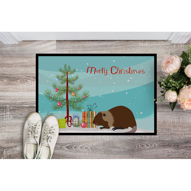 Roselyn Non-Slip Christmas Outdoor Doormat, Rectangle 1'6 x 2'3"