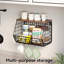 Panier de rangement de cuisine 2 pièces avec couvercle en bois fixé au mur