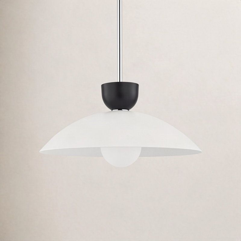 Viera 1 - Light Single Pendant, Polished Nickel, 10" H x 19.75" W x 19.75" D