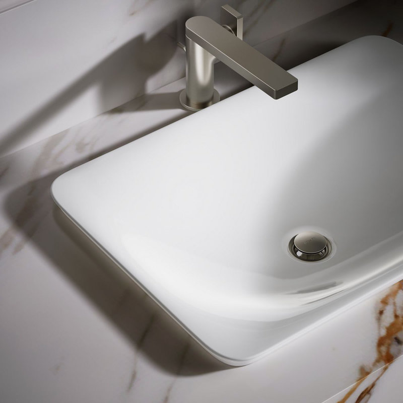 Carillon® Ceramic Rectangular Drop-in Bathroom Sink, Thunder Gray
