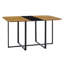 Table moderne à double texture - panneau de fibres à densité moyenne avec marbre et papier laqué à motif de bois, structure en métal robuste, table polyvalente 4 à 6 places-1066239263