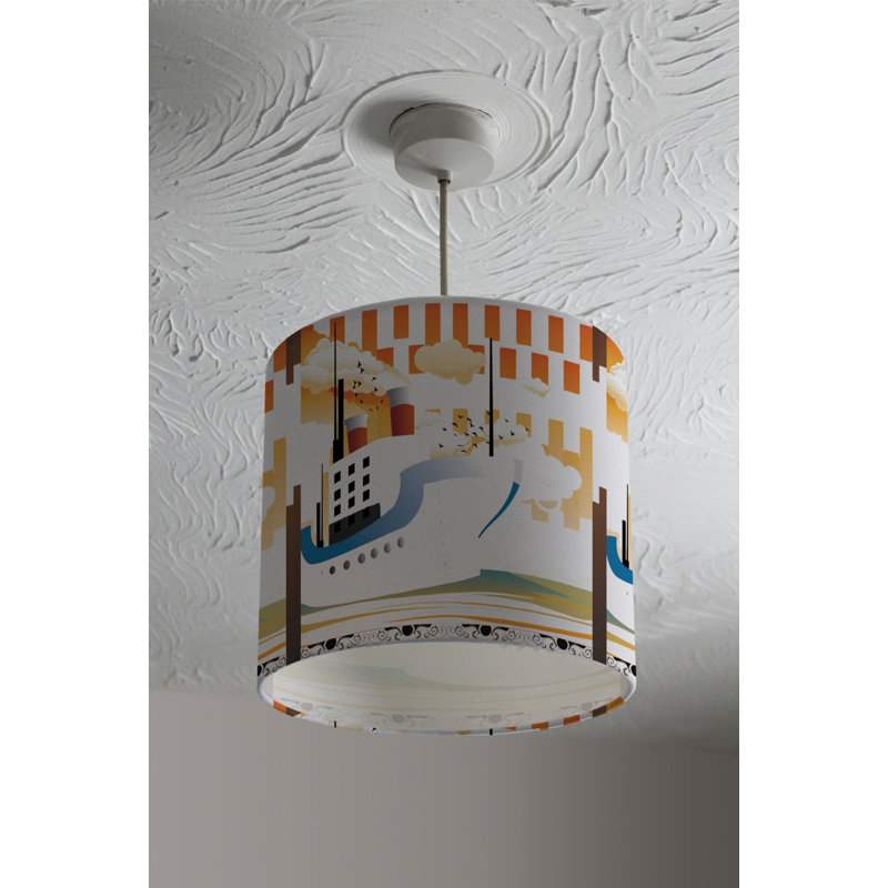 Cotton Drum Lamp Shade ( Uno ), 22cm H x 25cm W x 25cm D