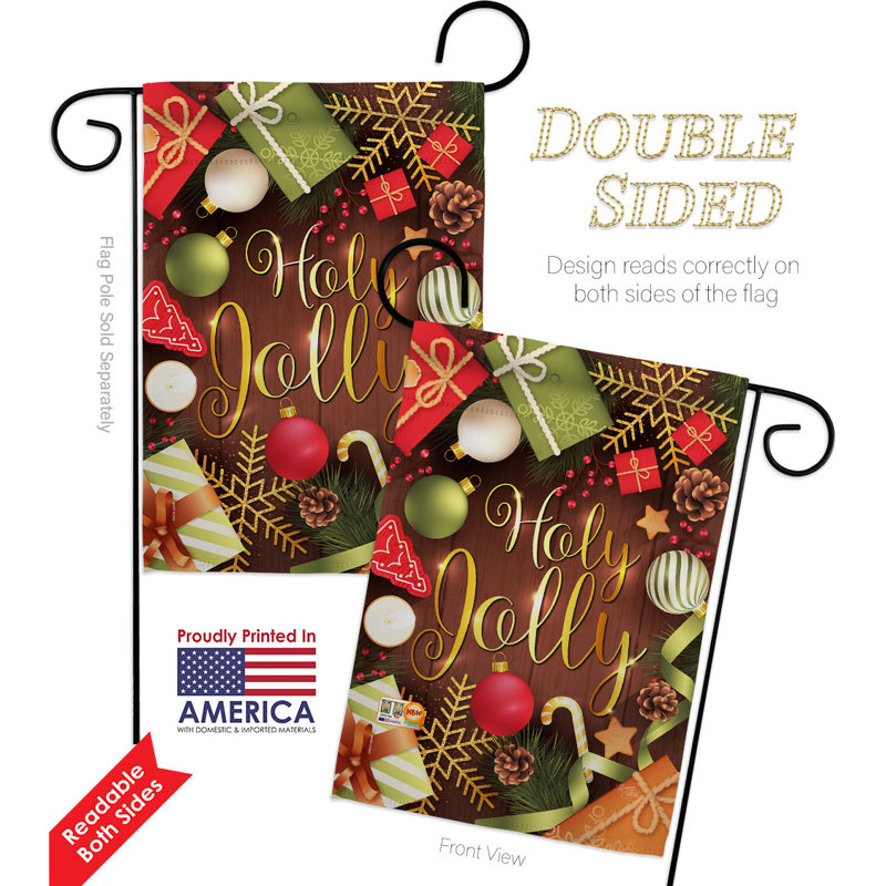 Double Sided 18.5'' H x 13'' W Polyester Christmas Garden Flag