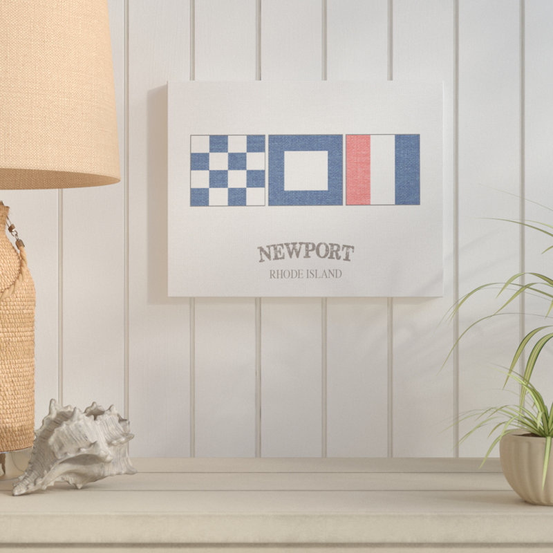 « newport rhode island nautique flags », impression, H 16 po x l 20 po, Toile tendue