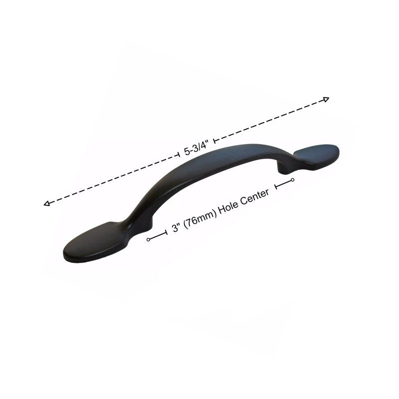 Classic 3" Center to Center Arch Pull, Matte Black